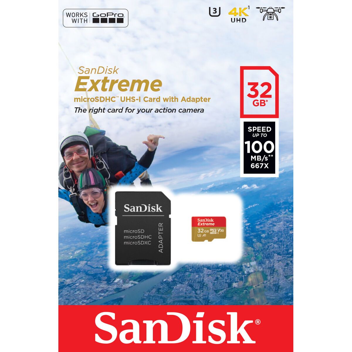 Micro SD Memory Card with Adaptor SanDisk SDSQXAF-032G-GN6AA 32 GB