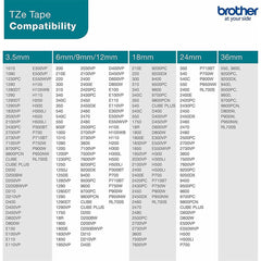 Laminated Tape for Labelling Machines Brother TZE-141 Black/White 18mm