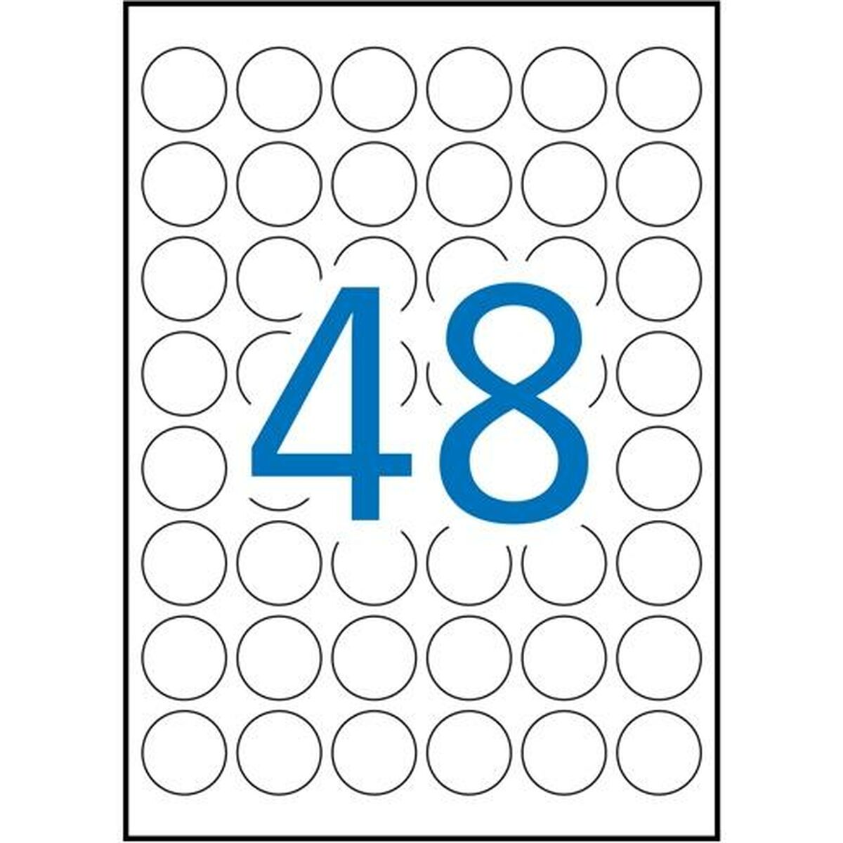 Printer Labels Apli Circular White 25 Sheets Ø 30 mm
