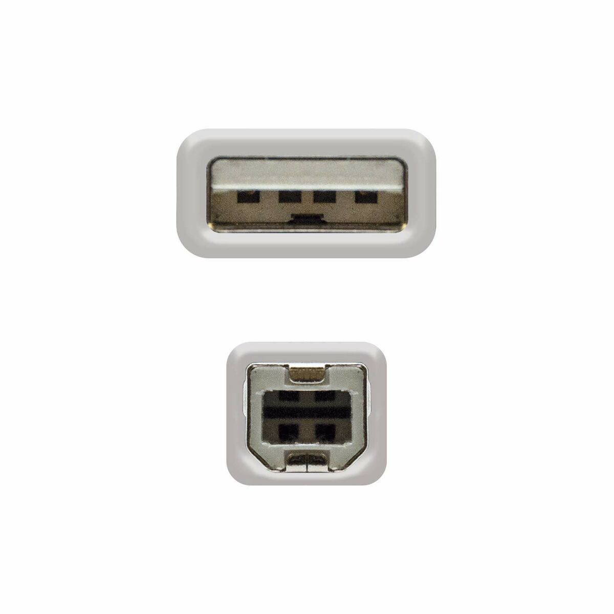 USB 2.0 A to USB B Cable NANOCABLE 10.01.1202 Black 2 m