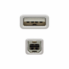 USB 2.0 A to USB B Cable NANOCABLE 10.01.1202 Black 2 m