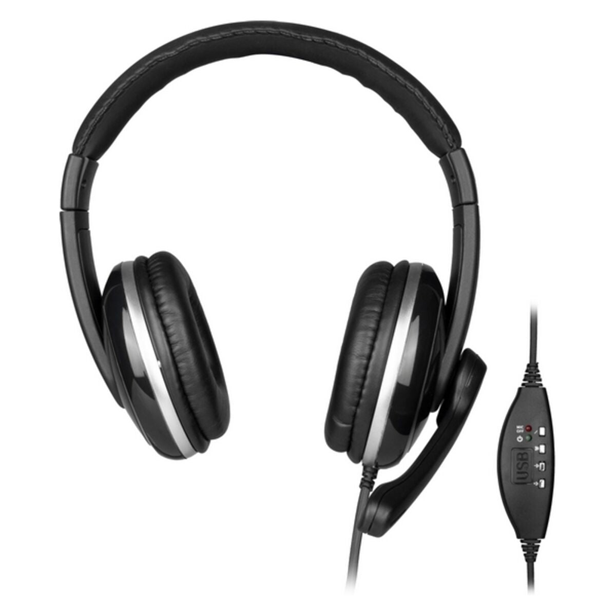 Headphones with Microphone NGS NGS-HEADSET-0196 Black