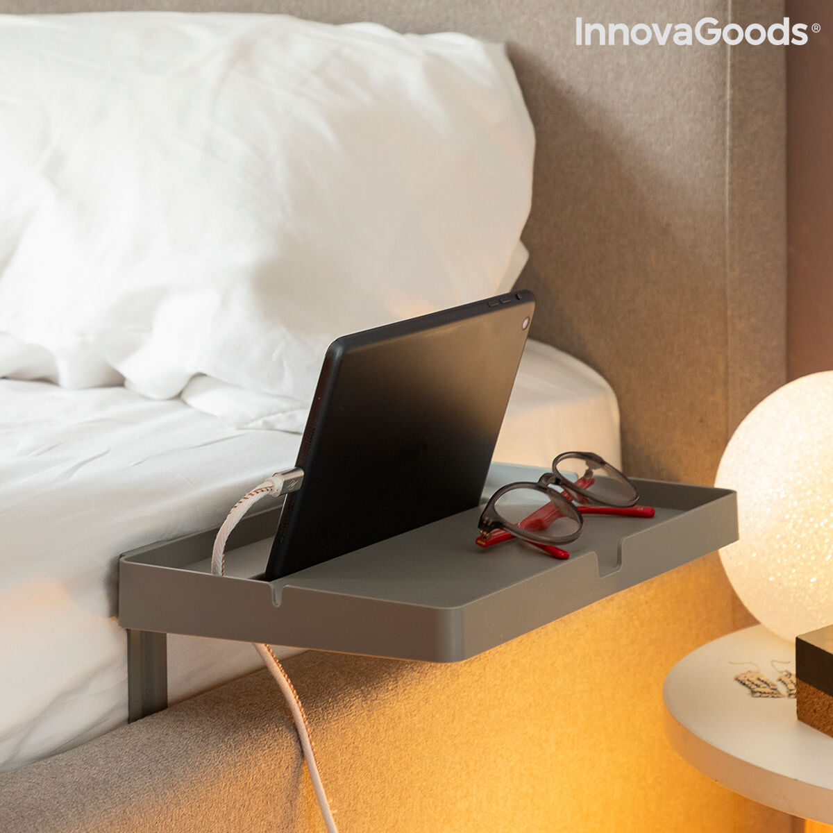 Universal Bed Shelf Bedten InnovaGoods Bedten Grey (Refurbished A)