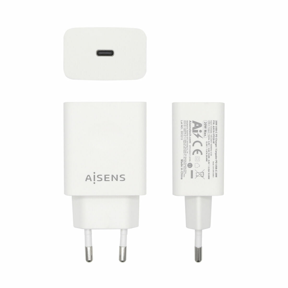 Wall Charger Aisens ASCH-1PD20-W White USB-C