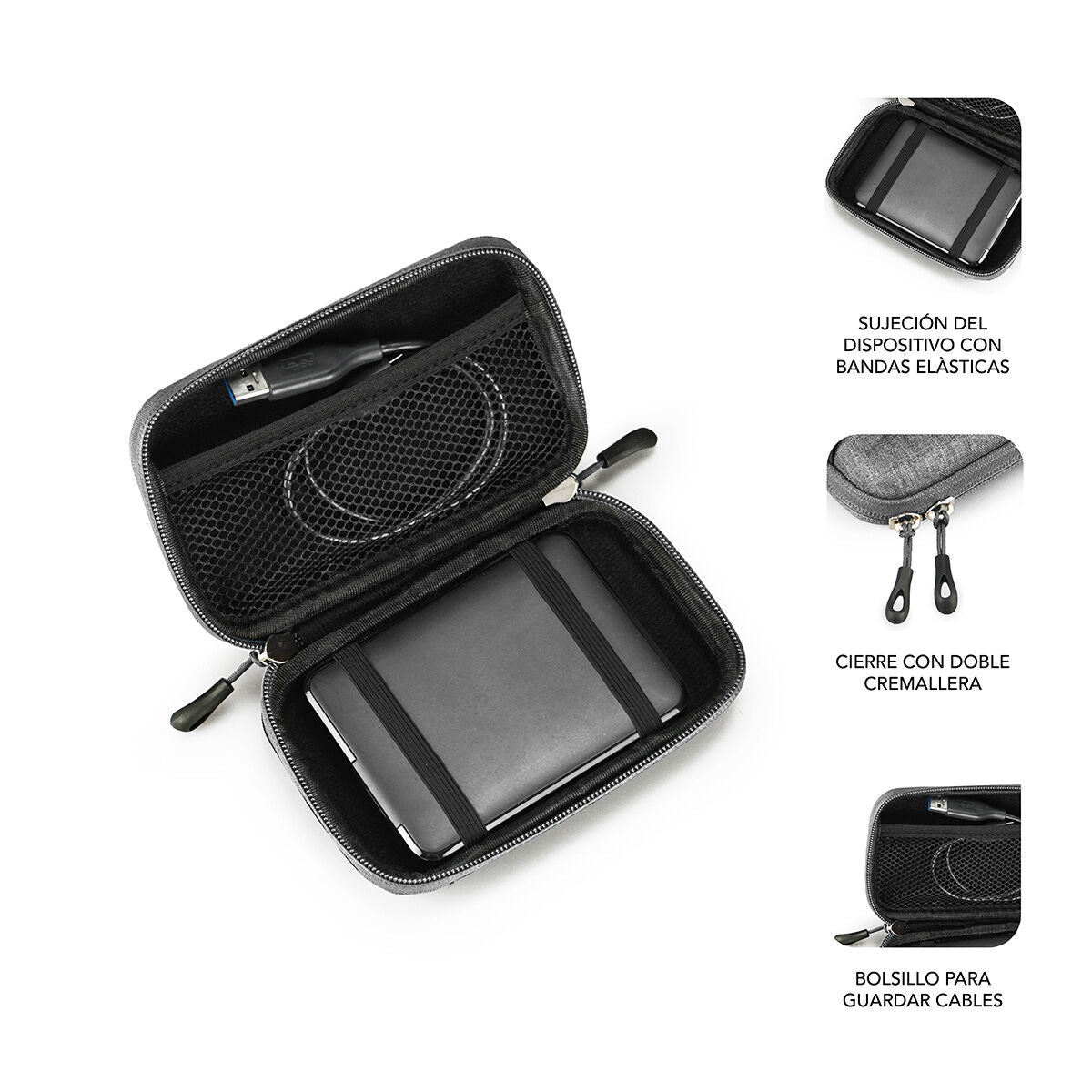 Hard drive case Subblim SUBHDDHBC002 Grey