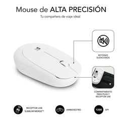 Keyboard and Wireless Mouse Subblim BUSINESS SLIM White