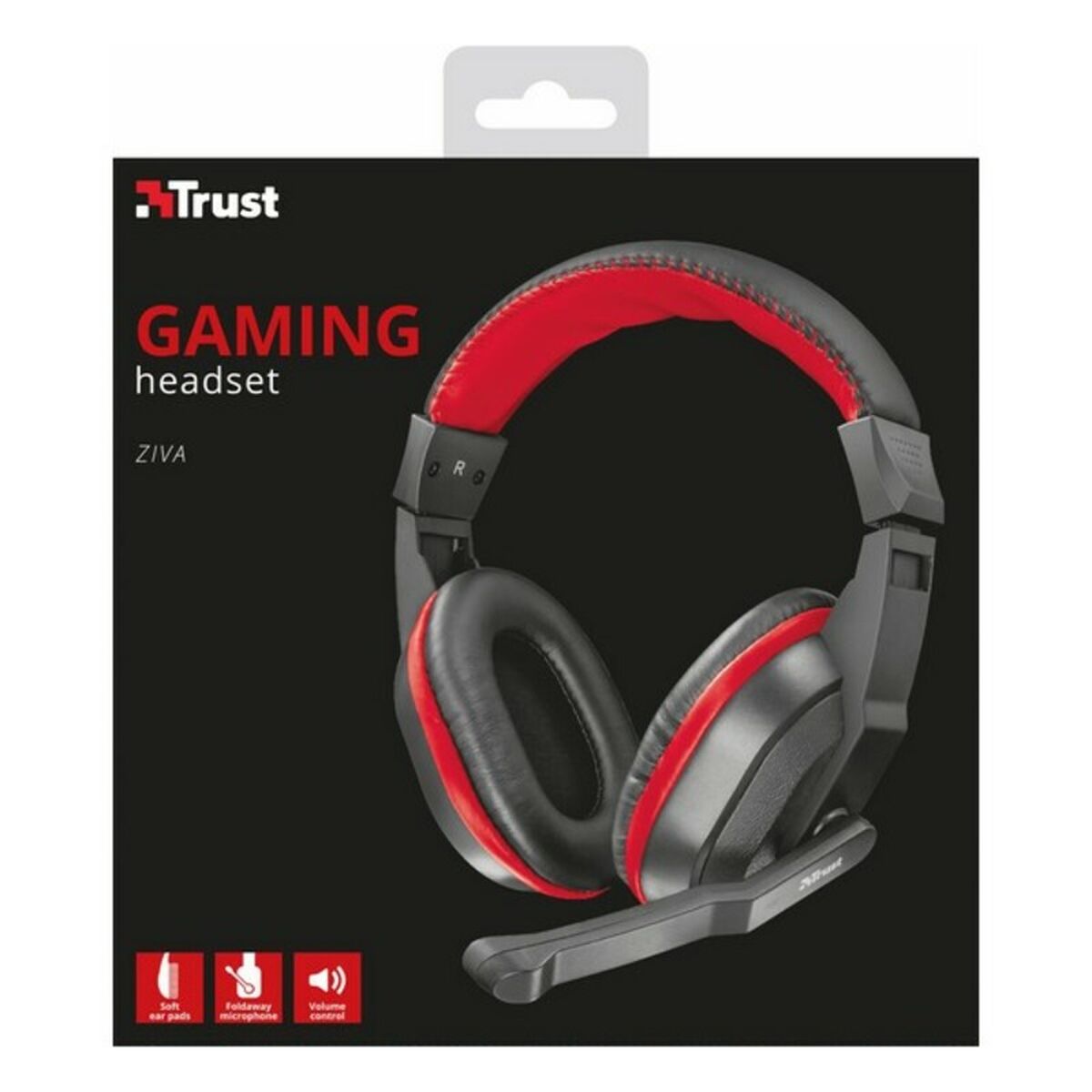Headphones with Microphone Trust 21953 Black Yes Red Red/Black