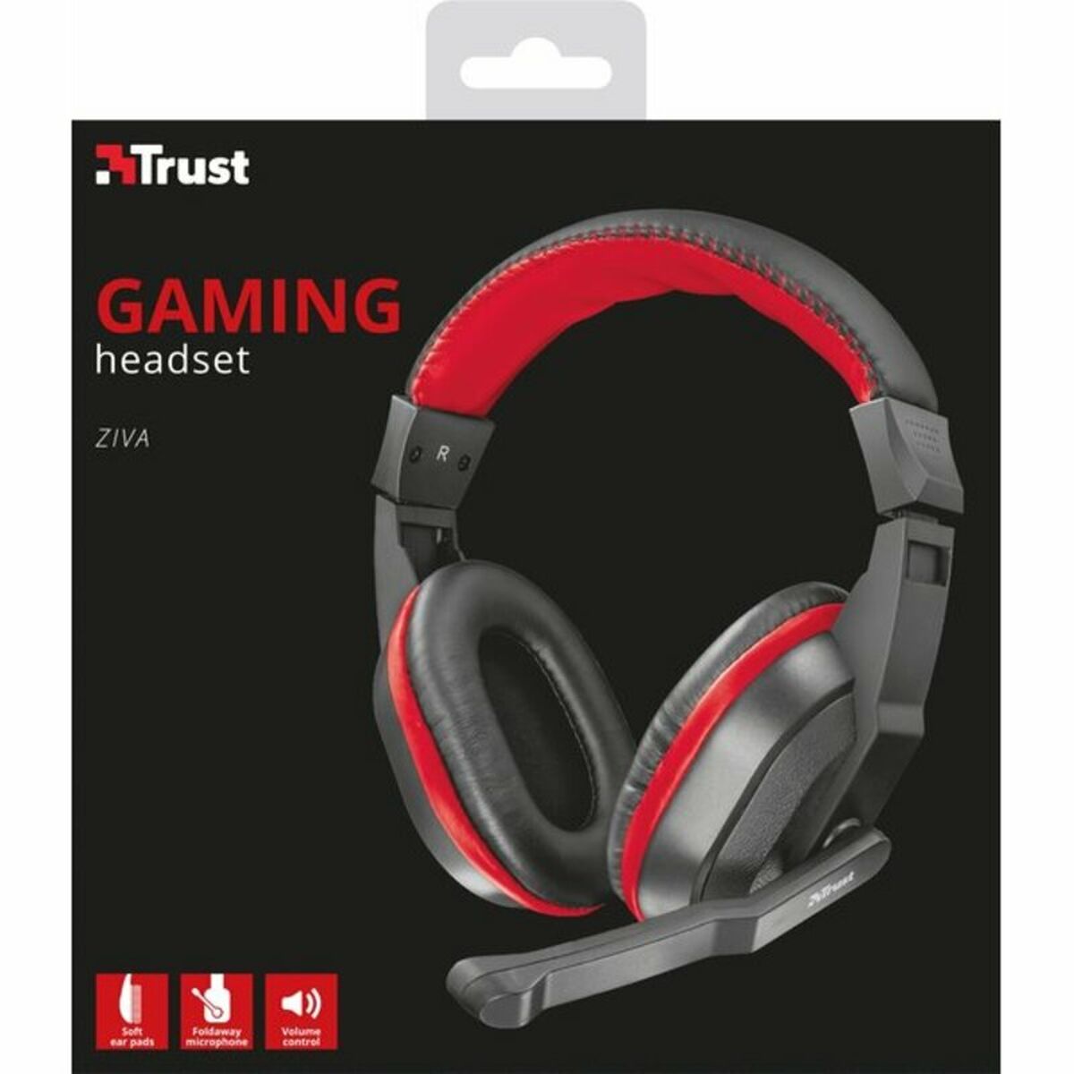 Headphones with Microphone Trust 21953 Black Yes Red Red/Black