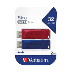 Pendrive Verbatim Slider 2 Pieces Multicolour 32 GB