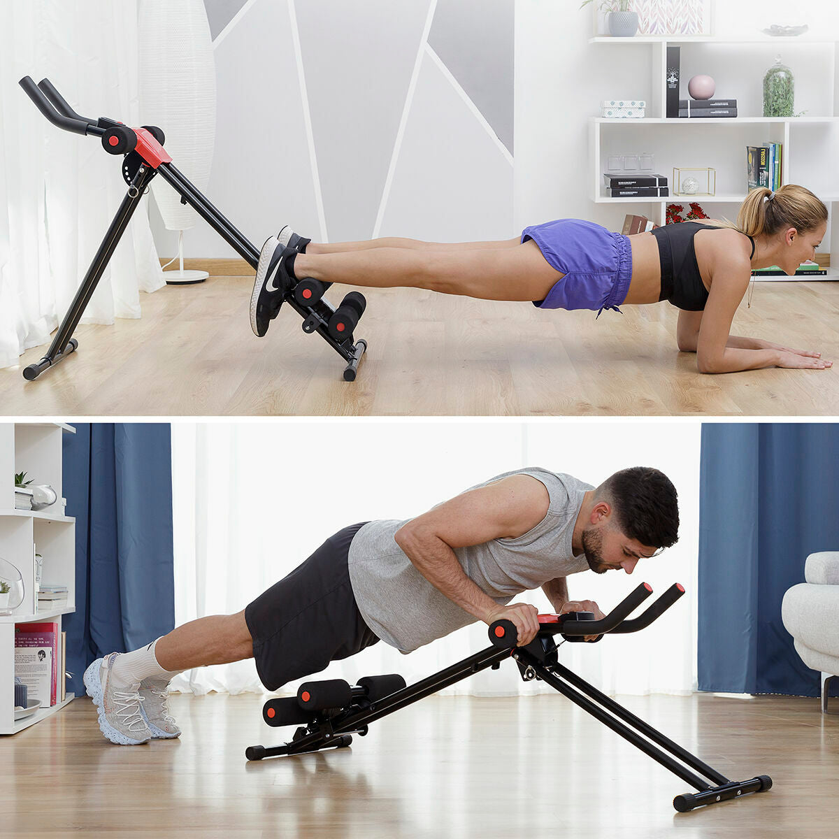 Folding Abdominal Machine with Exercise Guide Plawer InnovaGoods V0103487 (Refurbished A)