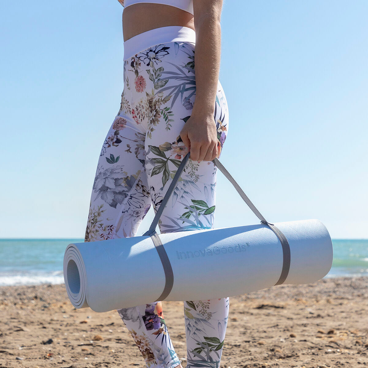 Non-slip Yoga Mat with Position Lines and Exercise Guide Asamat InnovaGoods Blue (Refurbished A)